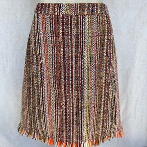 Maeve by Anthropologie Pencil Skirt sz4 Fringed Tweed